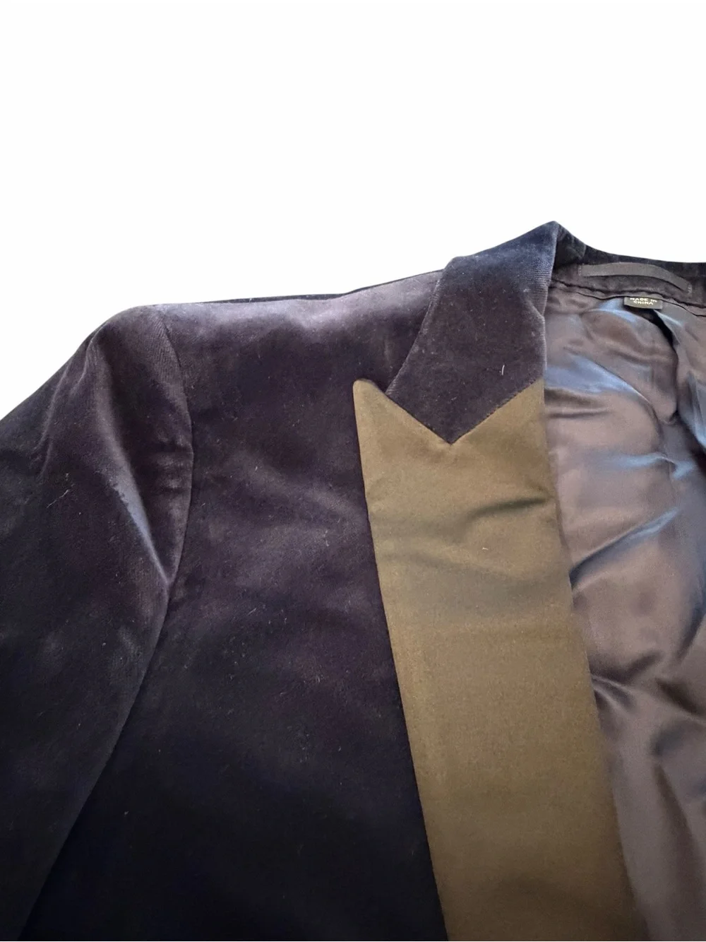 J CREW Ludlow Shawl Collar Tuxedo Dinner Jacket Mens 42 R Slim Navy Blue Velvet